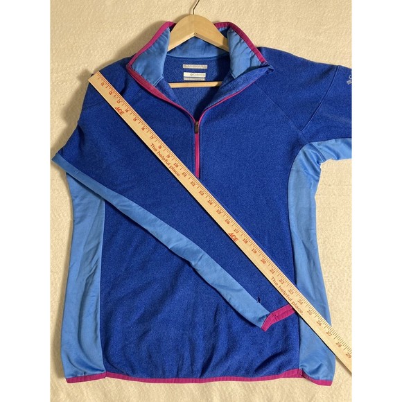 Women’s Columbia Omni-Wick Zip Neck Long Sleeve Blue Fleece Sweater Jacket Sz LG - Picture 11 of 13